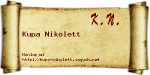 Kupa Nikolett névjegykártya