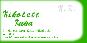 nikolett kupa business card